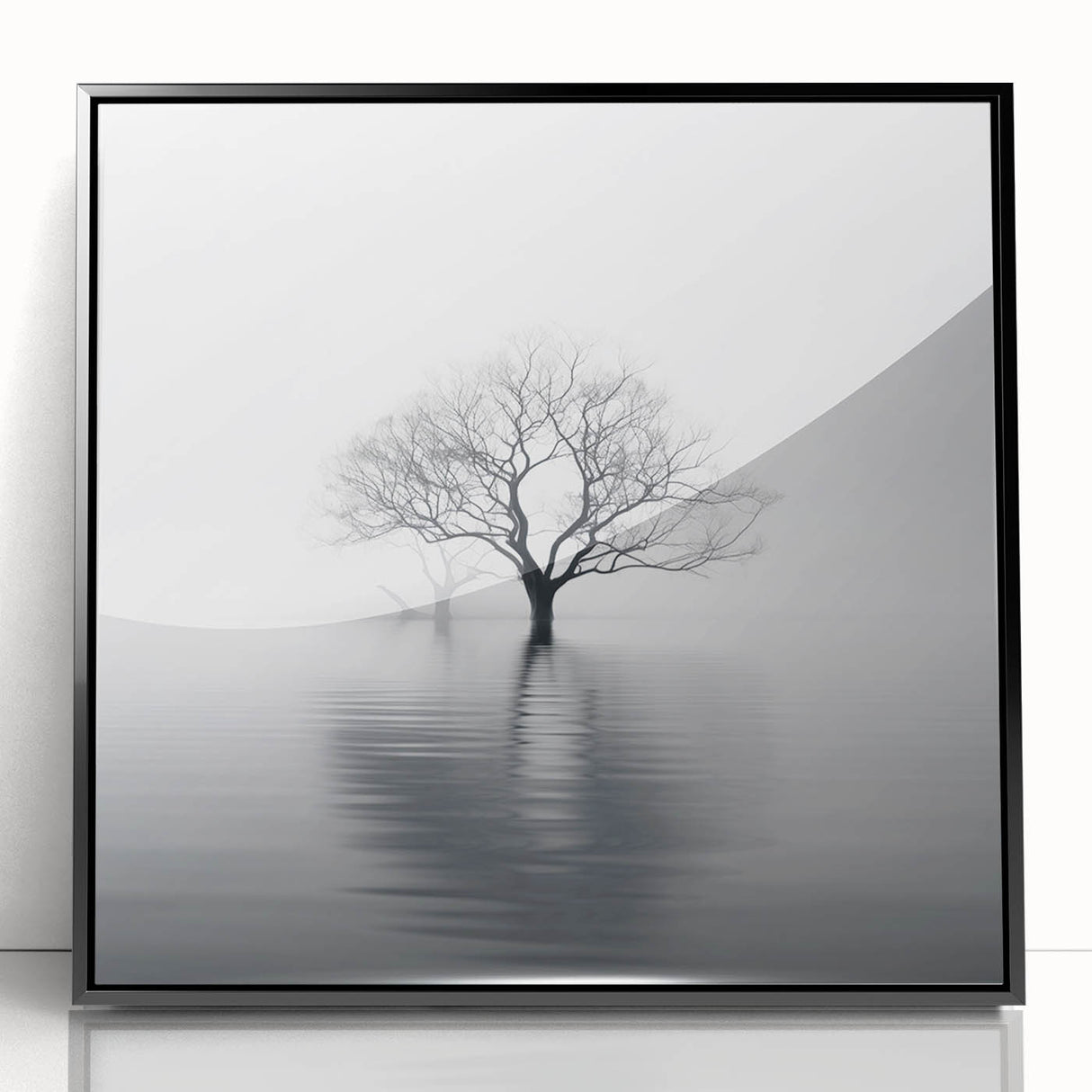 Framed abstract floral wall art in black acrylic, showcasing vibrant colors and intricate designs, perfect for modern home decor. Ideal for adding a stylish touch to any living space or office.