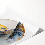 Abstract landscape wall art rolled print showcasing vibrant colors and dynamic shapes, ideal for modern home decor. Packaged in a protective cardboard tube.