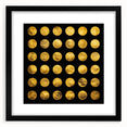 Geometric Abstract Wall Decor – Gold Circles on Black Canvas