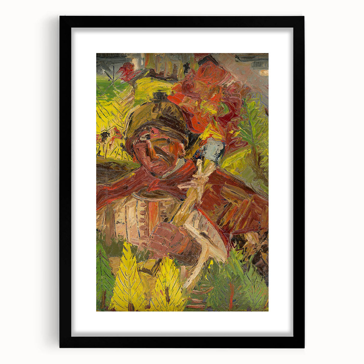 Vibrant Expressionist Lumberjack - Bold Nature-Inspired Wall Art