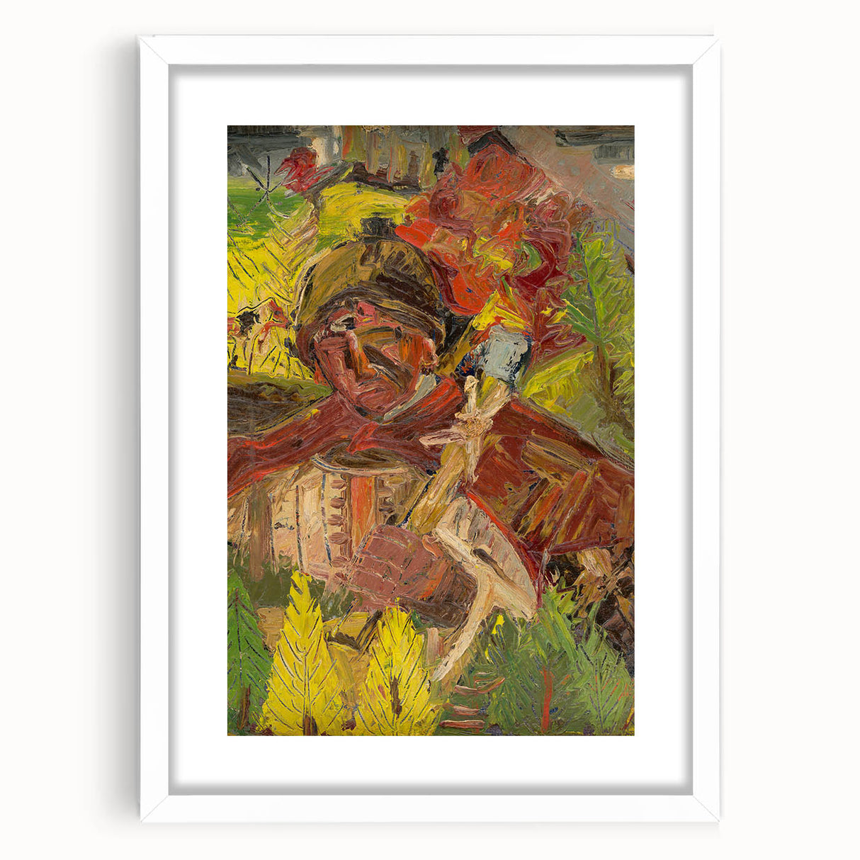 Vibrant Expressionist Lumberjack - Bold Nature-Inspired Wall Art