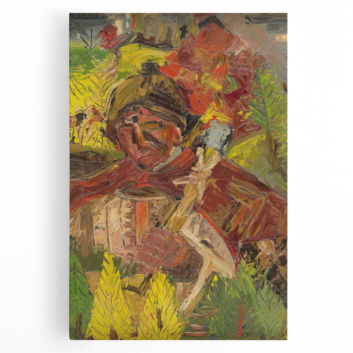 Vibrant Expressionist Lumberjack - Bold Nature-Inspired Wall Art