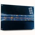 Acrylic glass landscape bridge design showcasing intricate details, framed with pins for secure display, ideal for modern home décor or art enthusiasts.