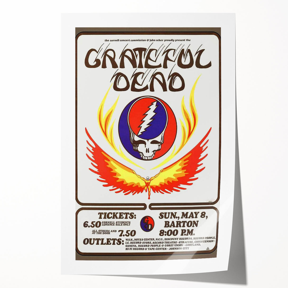 Grateful Dead Retro Wall Art - Vintage Barton Hall 1977 Poster