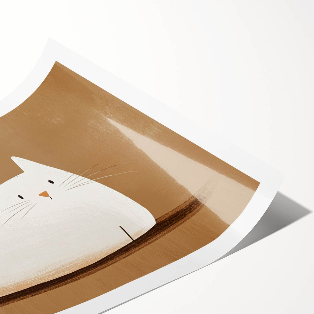 Nursery Wall Art – Peaceful Cat Illustration for Kids' Room Decor