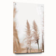 Large abstract wall art on acrylic glass featuring swirling blue and white patterns.