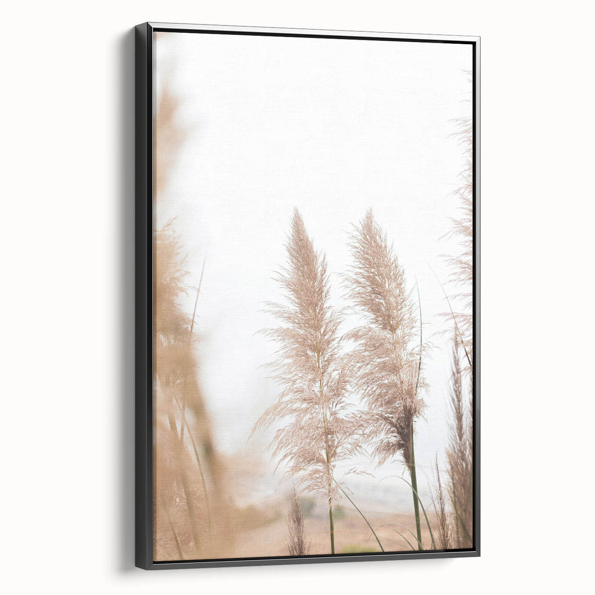 Black and white framed canvas featuring a vintage summer landscape, ideal for bedroom wall decor.