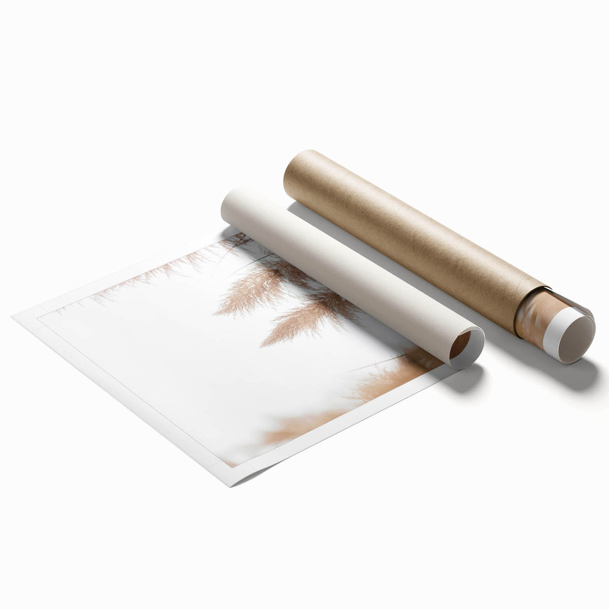 Extra large rolled print featuring a floral design in pastel shades, ideal for classy bathroom or large living room decor.