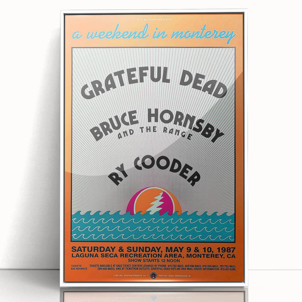 Grateful Dead Retro Wall Art - Vintage Monterey 1987 Poster