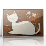 Girls Bedroom Art – Minimalist Cute Cat Illustration Wall Print