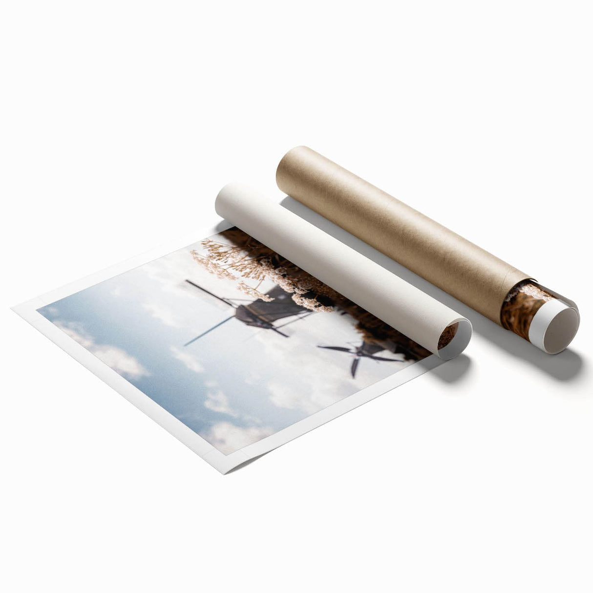 Extra large rolled print featuring a detailed floral design in warm autumn tones, ideal for classy bathroom wall art.