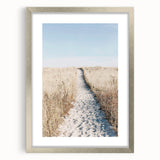 Textured abstract art print in vibrant summer hues on a silver-framed canvas, ideal for bedroom wall decor.
