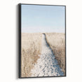 Black and white framed canvas depicting a vintage summer landscape, ideal for bedroom wall decor.