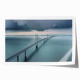Rolled canvas print showcasing a vibrant landscape design of a bridge over water, featuring lush greenery and a serene atmosphere, packaged securely in a sturdy cardboard tube for safe shipping.