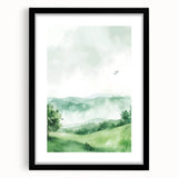 Misty Green Hills Nursery Wall Art - Baby Room & Kids Decor