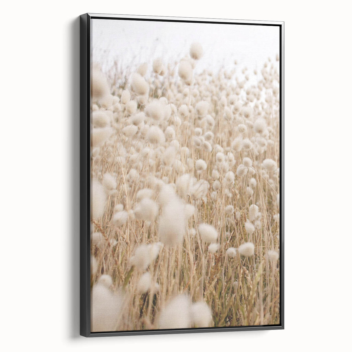 Black and white landscape art painting on framed canvas, depicting a serene summer scene, ideal for bedroom wall decor.