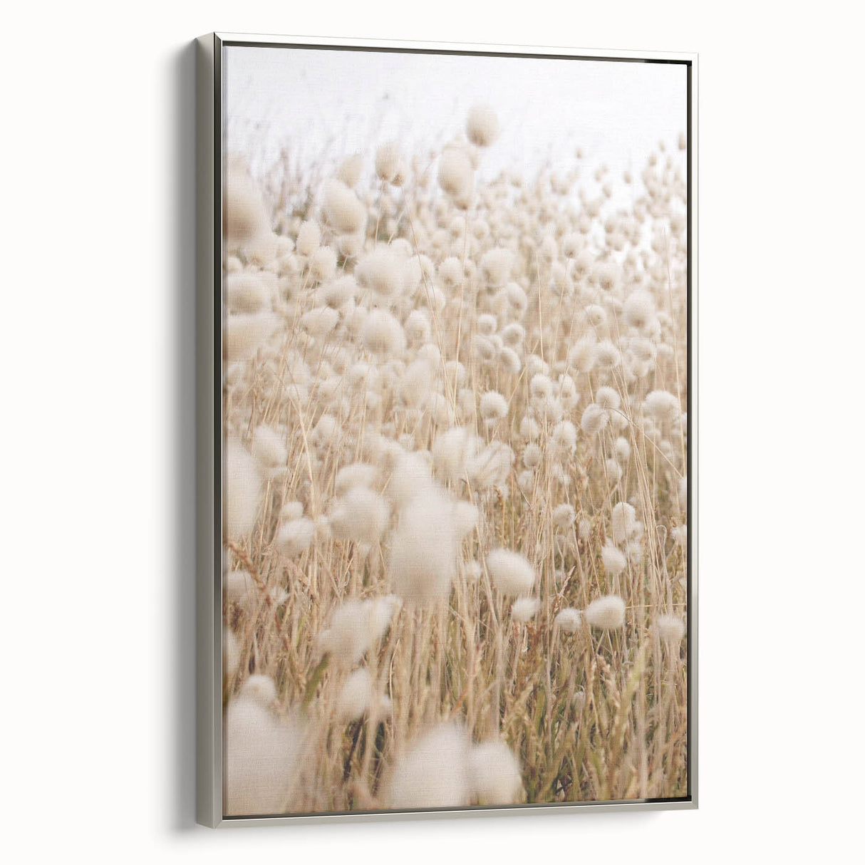 Landscape art painting of a summer scene on framed canvas, featuring vibrant green and blue tones.