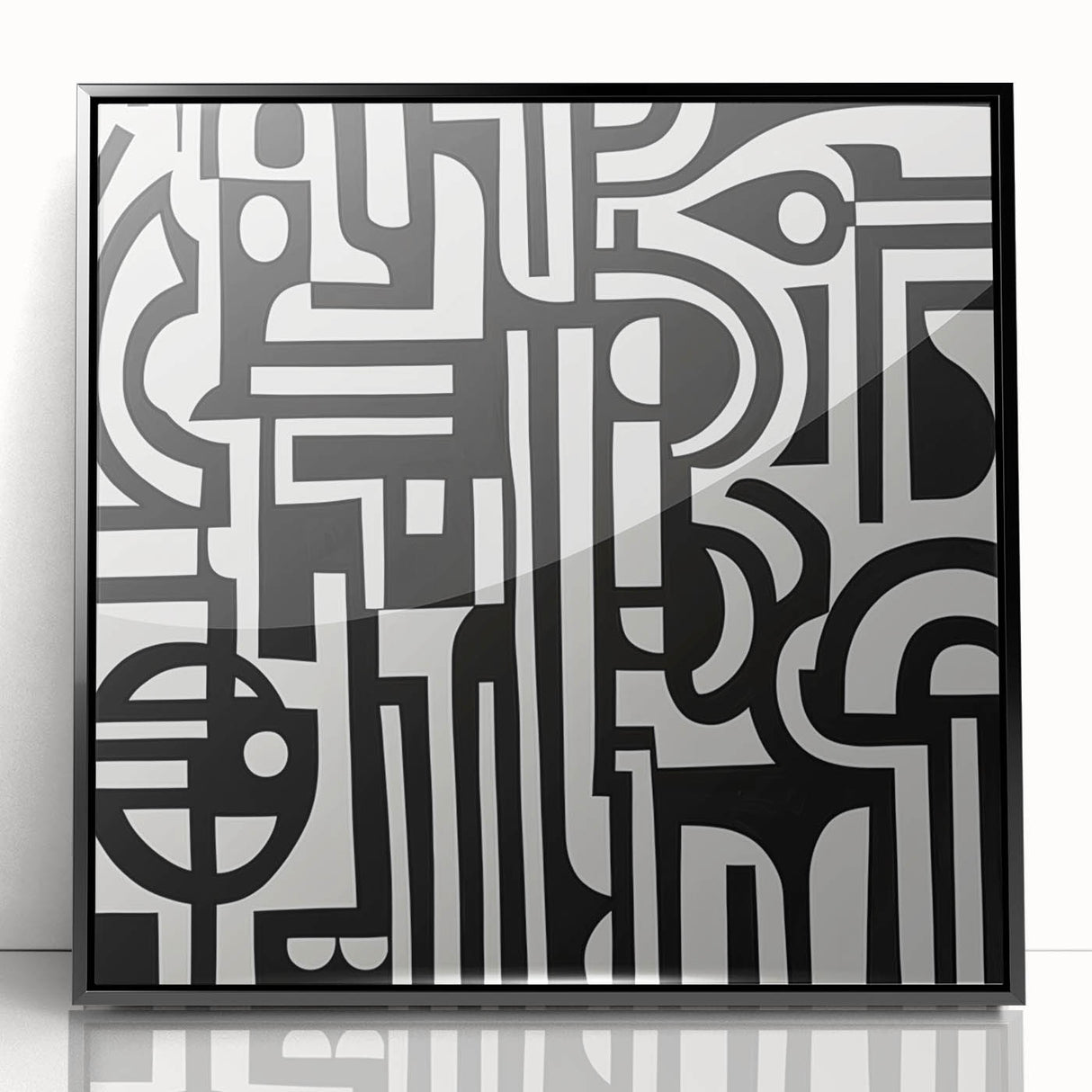 Black and White Abstract Wall Art – Modern Canvas for Living Room