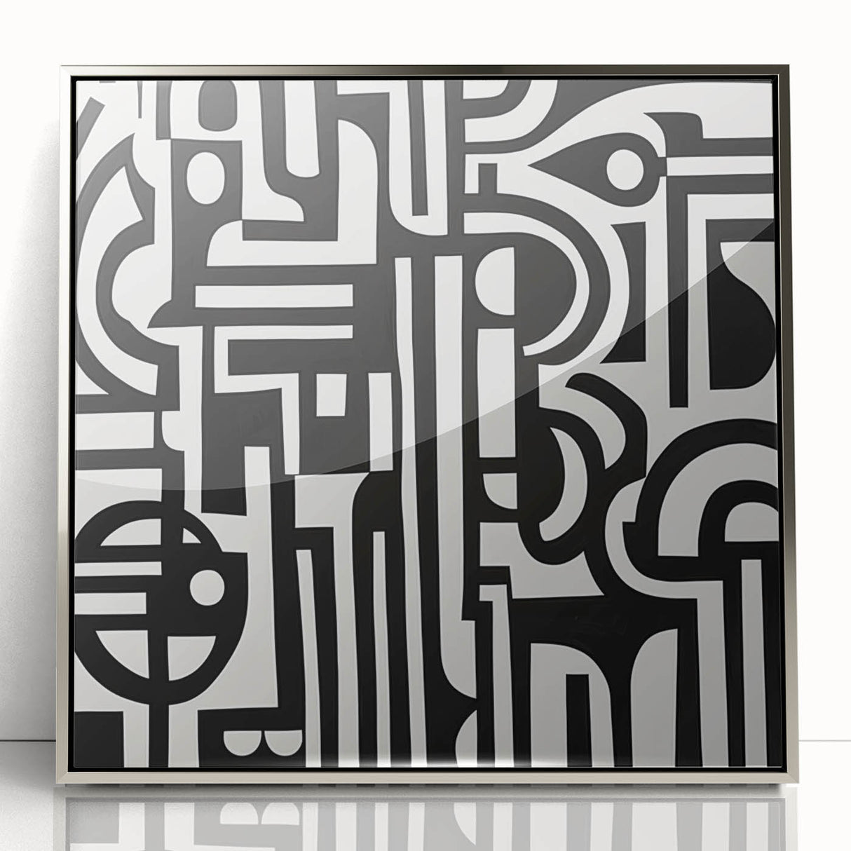 Black and White Abstract Wall Art – Modern Canvas for Living Room