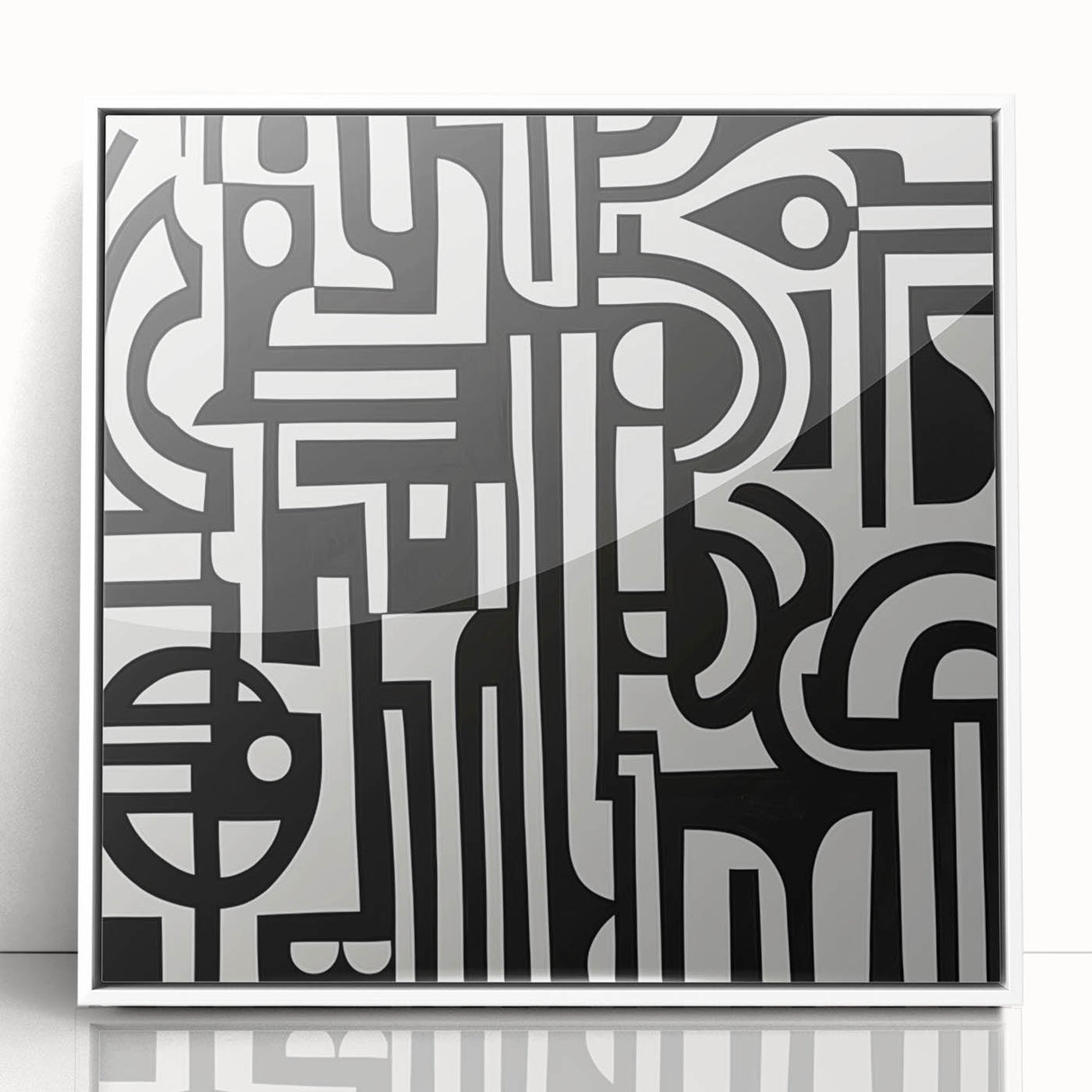 Black and White Abstract Wall Art – Modern Canvas for Living Room