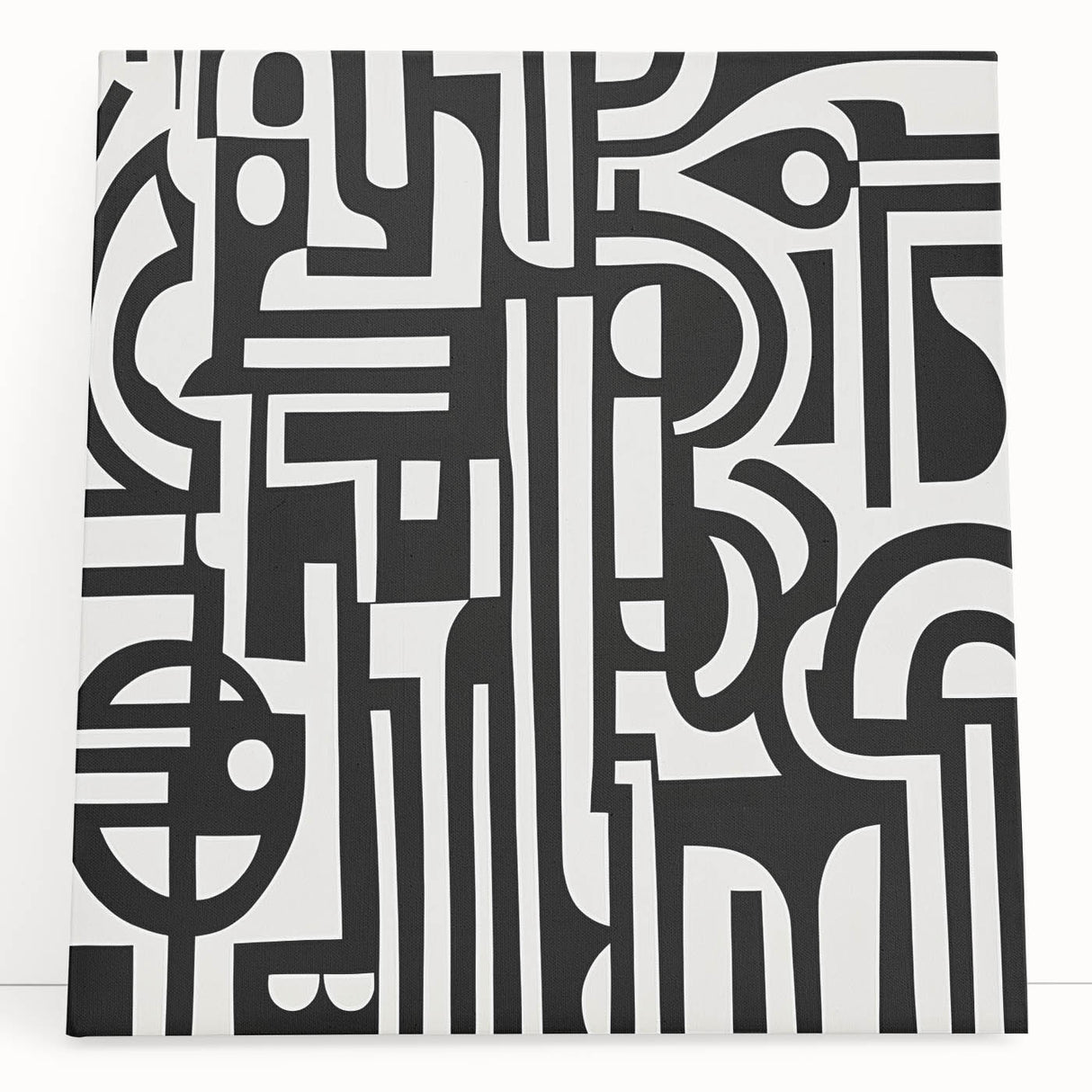 Black and White Abstract Wall Art – Modern Canvas for Living Room