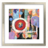 Abstract geometric frame with a silver mat, showcasing a modern design suitable for contemporary decor. Ideal for displaying artwork or photographs in stylish settings.