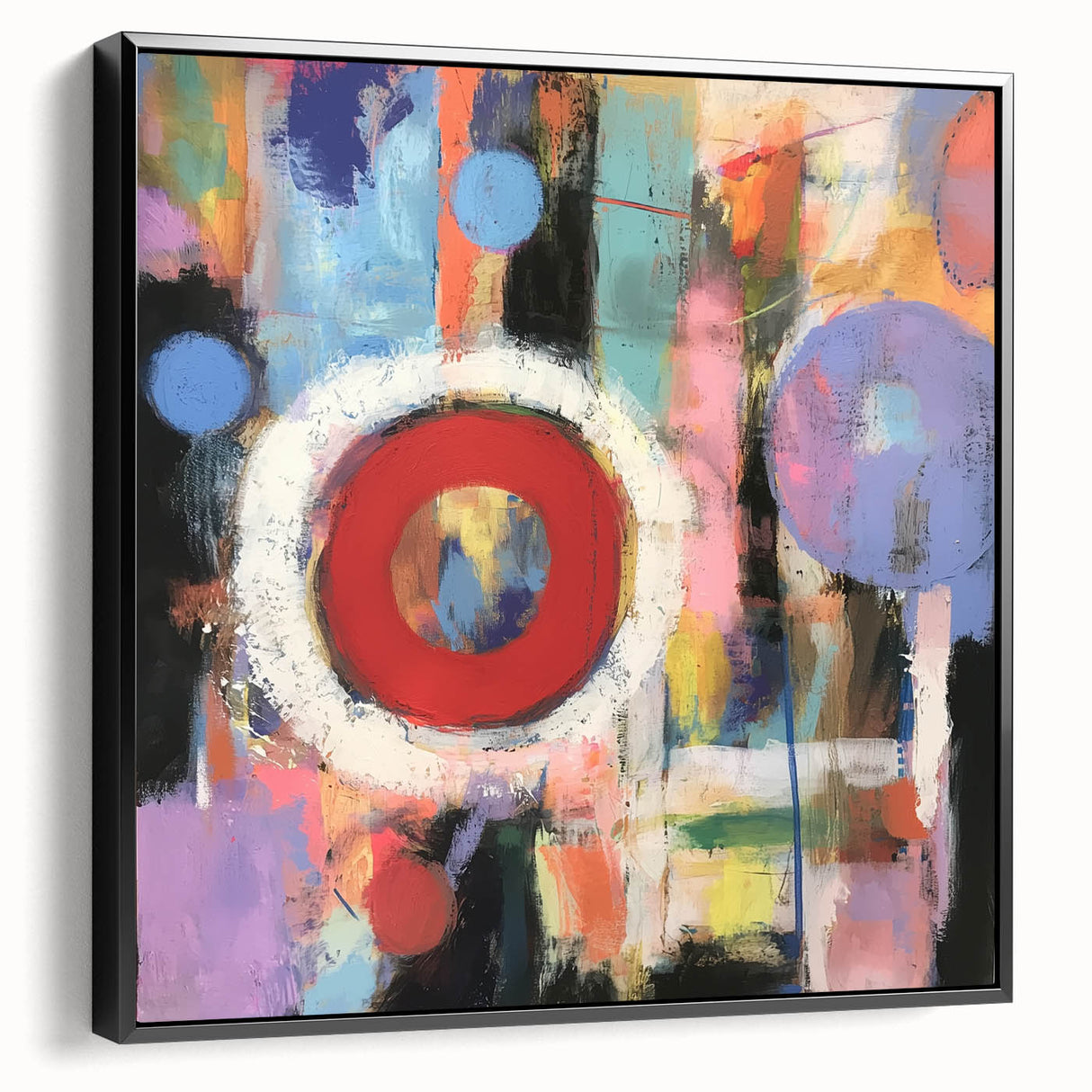 Abstract geometric framed canvas artwork showcasing a black and white design with sharp angles and intricate patterns, perfect for modern home decor and styling.