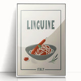 Art Deco poster featuring colorful dishes, in a white acrylic frame, ideal for modern nursery wall art.