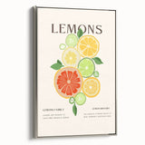 Framed canvas landscape art painting featuring colorful fruits on a black background, ideal for kitchen wall art.
