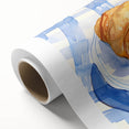 Art deco poster featuring an array of pastries in soft pastel tones on rolled canvas, ideal for nursery wall art.