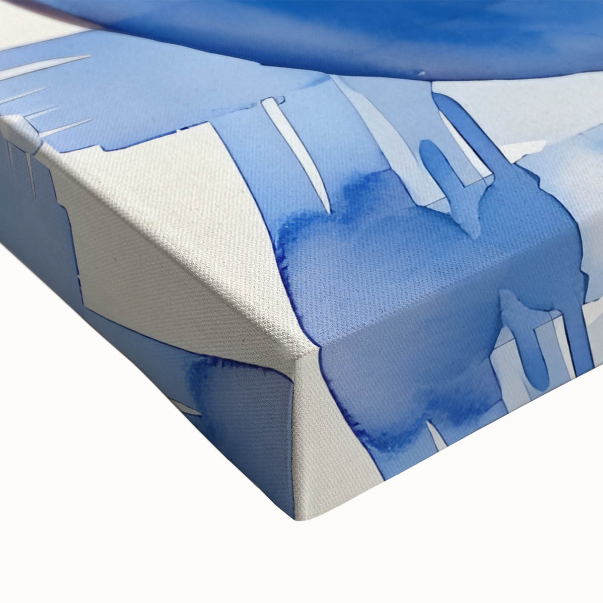 Close-up of a large black and white canvas featuring assorted pastries, suitable for bedroom wall decor.