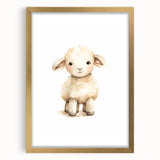 Cute Fluffy Lamb Nursery Wall Art - Baby Room Decor Print