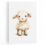 Cute Fluffy Lamb Nursery Wall Art - Baby Room Decor Print