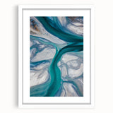 Framed landscape art print showcasing serene sand dunes in soft beige and warm tones, elegantly matted in white, perfect for modern home decor.