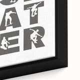 Skater Typography Art Print – Dynamic Skateboarding Wall Art Canvas