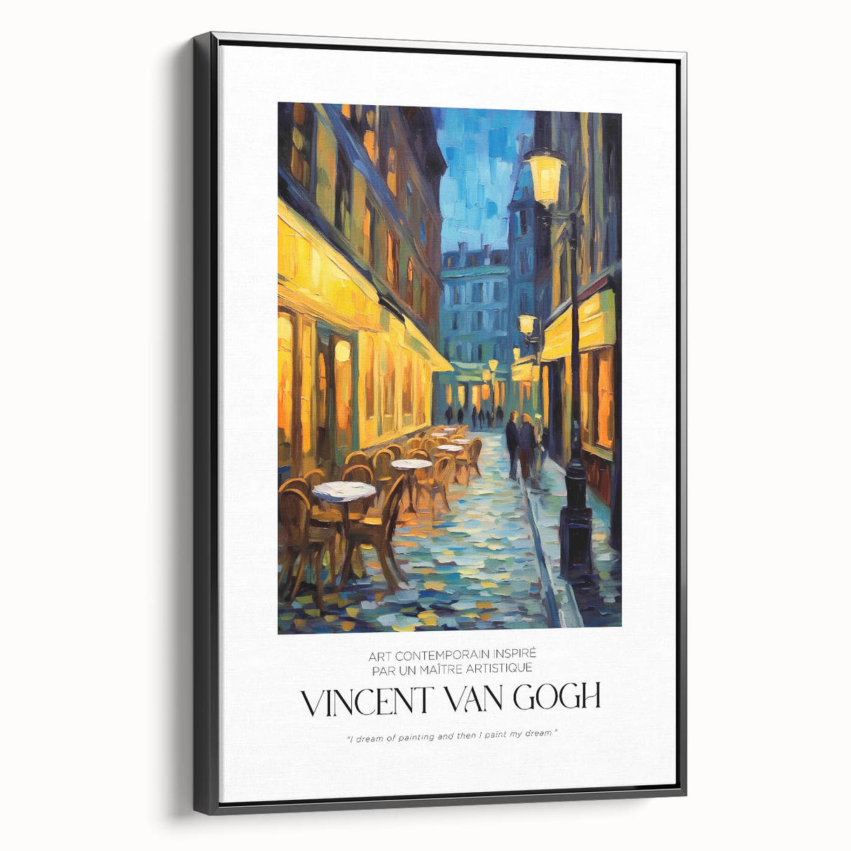Black and white impressionist landscape painting on framed canvas, ideal for bedroom wall decor.