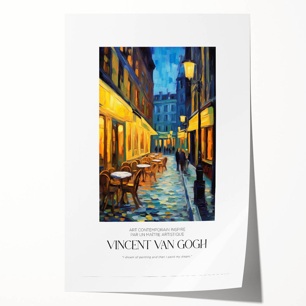 Impressionist floral art by Van Gogh in vibrant hues on rolled canvas, ideal for dining room or bathroom wall decor.