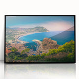 Large abstract wall art depicting an Algerian landscape in muted earth tones on a framed acrylic.