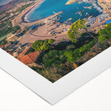 Art deco poster of an Algerian landscape on rolled canvas, featuring earthy tones, ideal for dining room wall art.