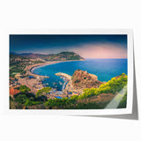 Extra large rolled canvas featuring an Algerian landscape with vibrant floral elements in a minimalist style.