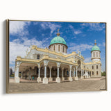 Framed canvas landscape art painting depicting a colorful Ethiopian scenery, ideal for adding a vintage touch to any room.