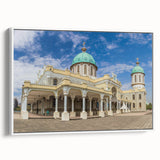 Framed canvas depicting a serene Ethiopian landscape in muted earth tones, ideal for bedroom wall art.