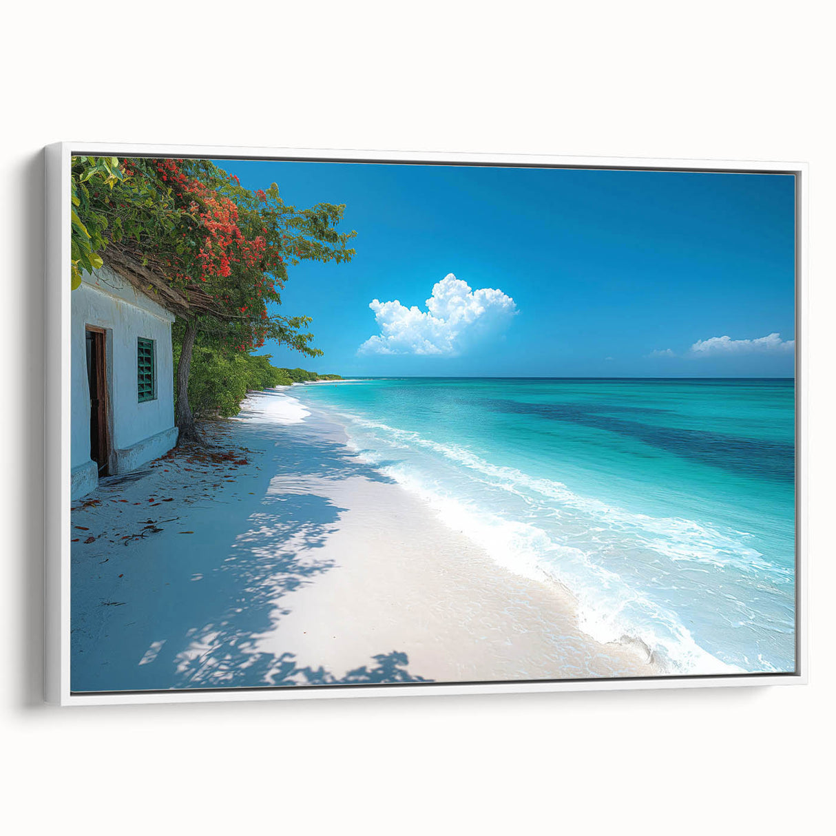 Framed canvas featuring a vintage-style Kenyan landscape with muted earth tones, ideal for bedroom wall art.