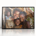 Large abstract wall art depicting a Madagascar scenery in muted earth tones on a framed acrylic.