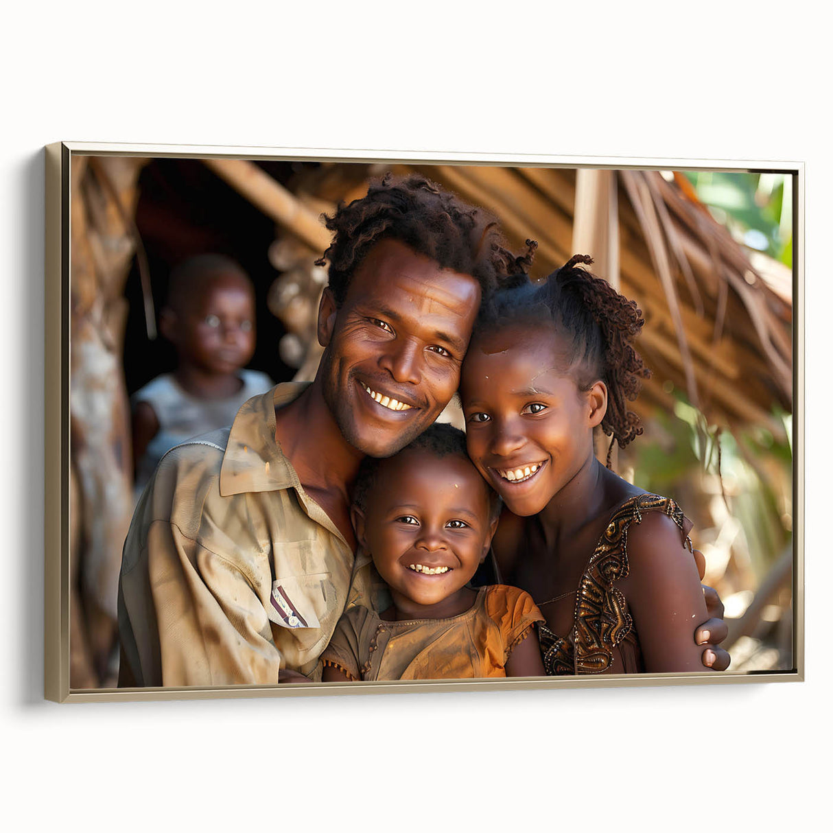 Landscape art painting of Madagascar scenery on framed canvas.