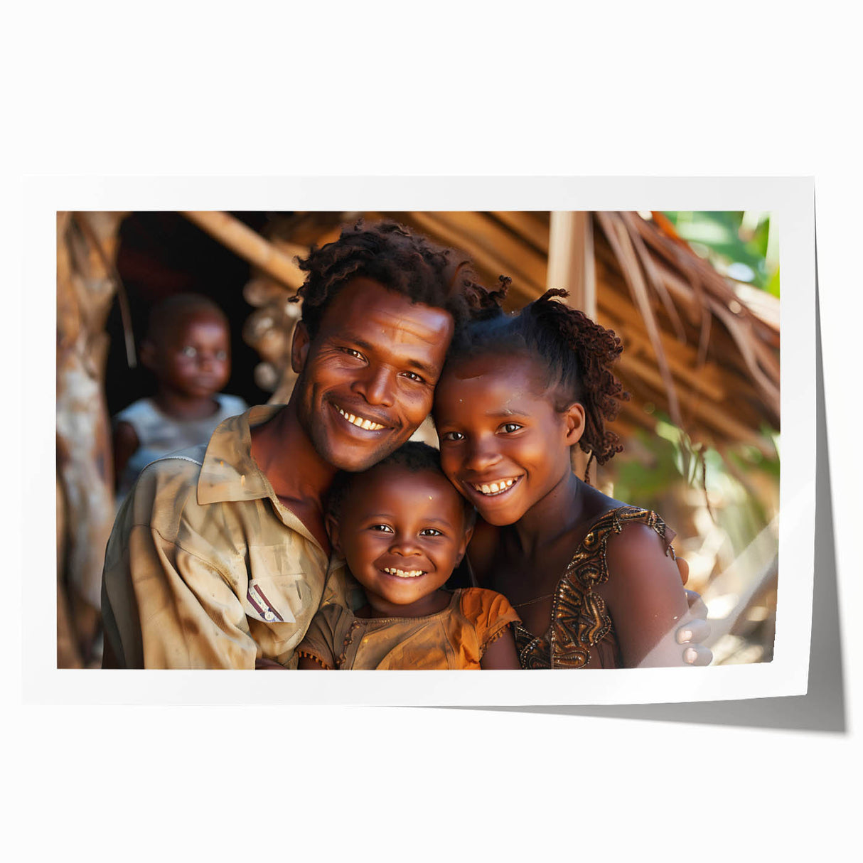 Extra large rolled print of Madagascar scenery featuring lush green landscapes and vibrant floral elements.