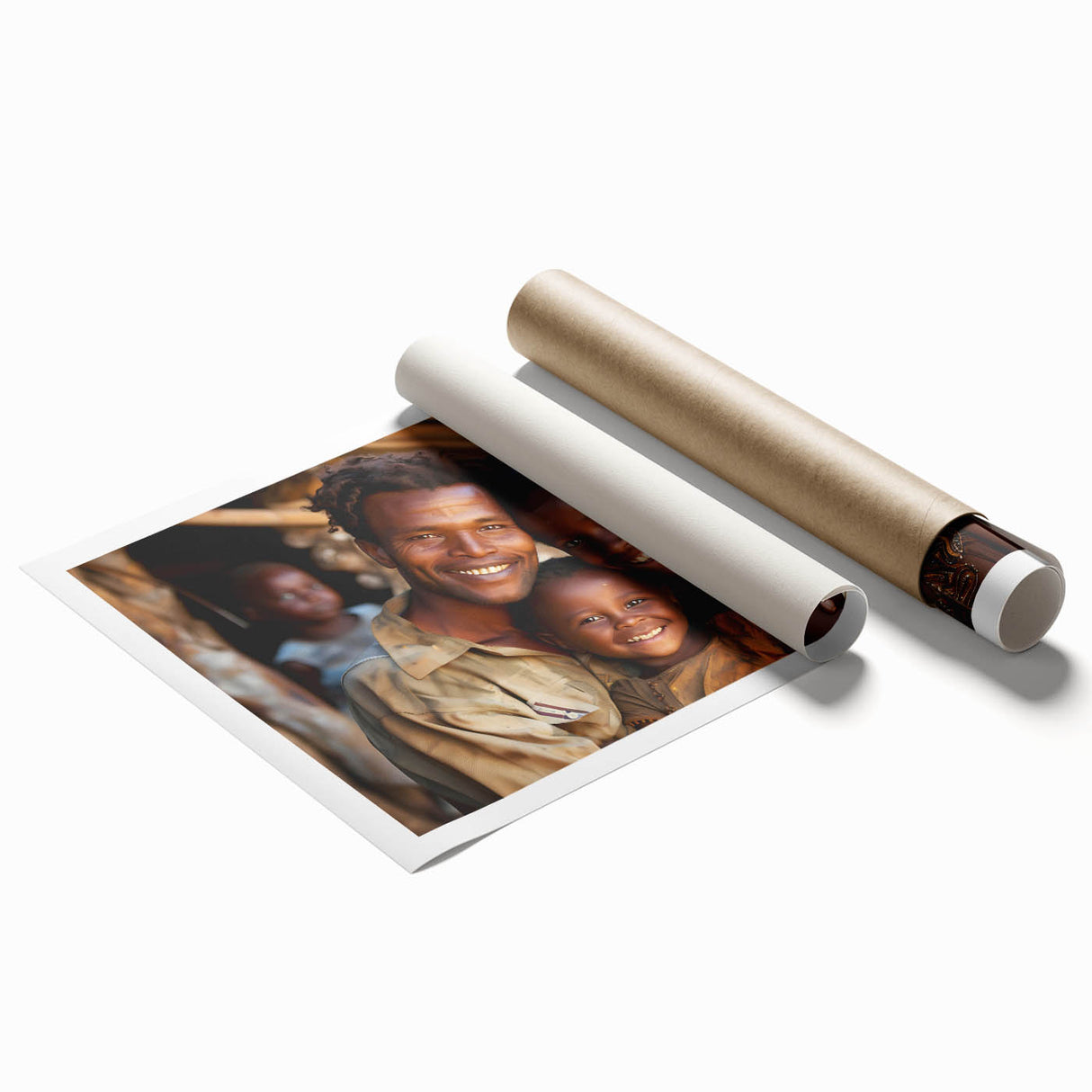 Extra large rolled print of Madagascar scenery with floral elements in earth tones, ideal for classy bathroom wall art.