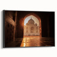 Black and white framed canvas of a Moroccan landscape, ideal for bedroom wall art.
