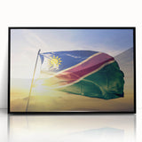 Large abstract wall art of Namibian scenery in muted earth tones on a framed acrylic, ideal for modern art wall decor.