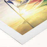 Art deco poster featuring a Namibian landscape on rolled canvas, with muted earth tones, ideal for dining room decor.